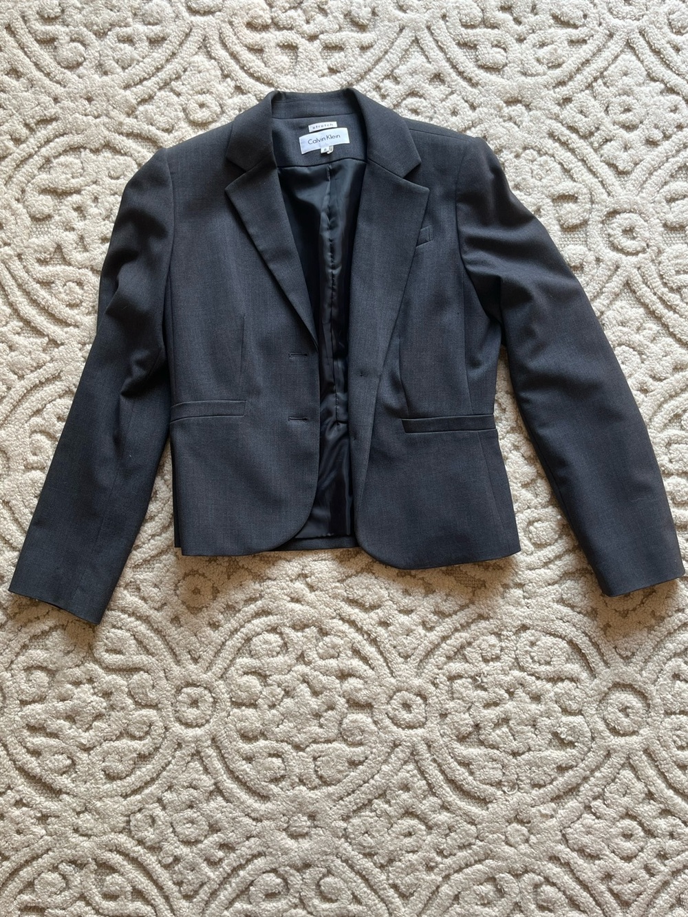 Calvin Klein Women's Dark Gray Fitted Blazer